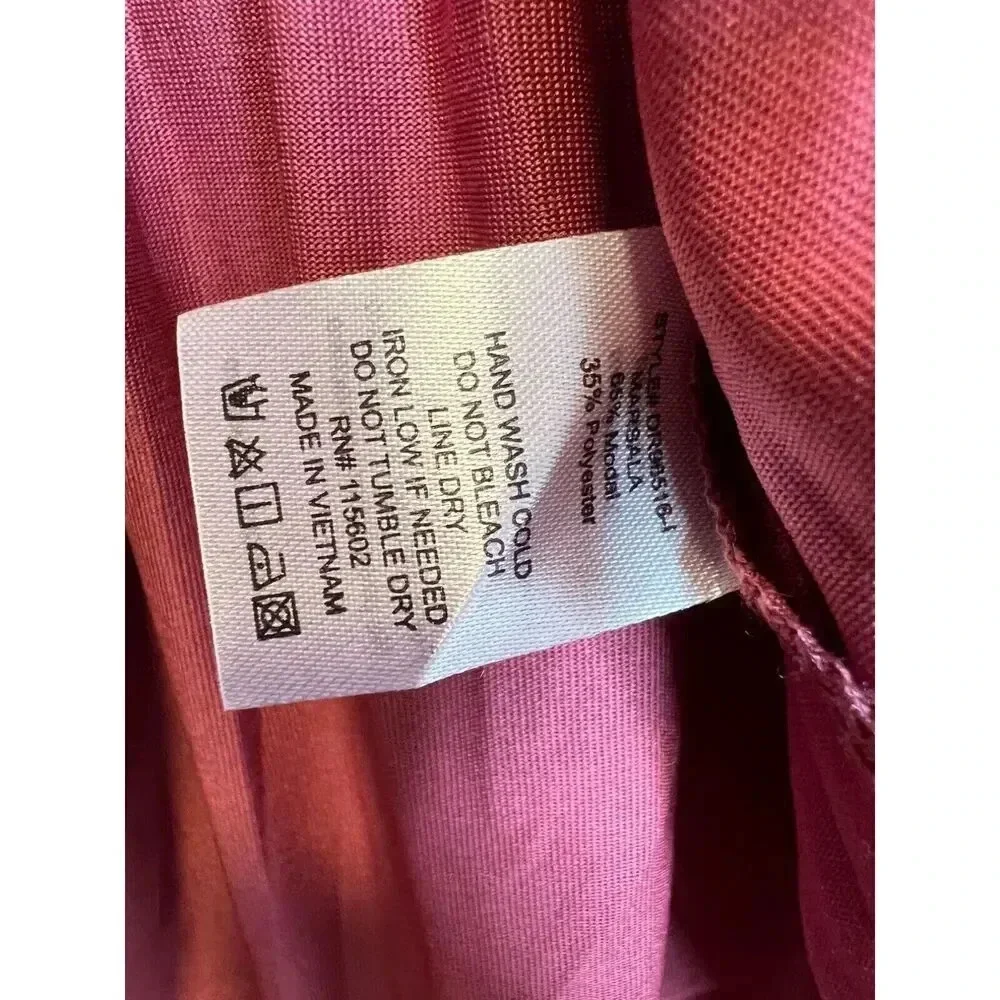 LUSH nordstrom sz SMALL drop waist midi dress peasant mauve pink v neck ruffle - Picture 4 of 5